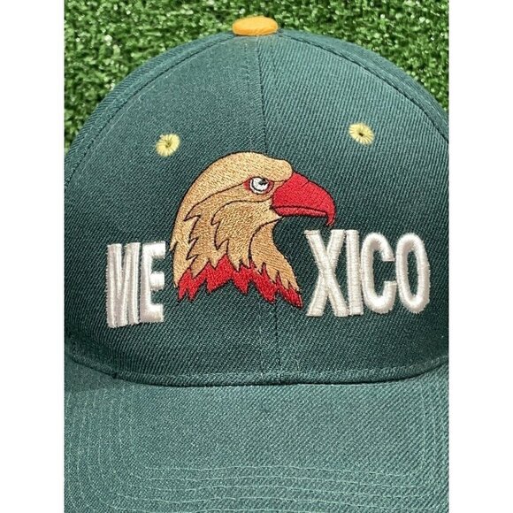 Vintage Sams Cap Mexico Spell Out Hawk Adjustable Wool Blend Bird Baseball Hat - Picture 2 of 7